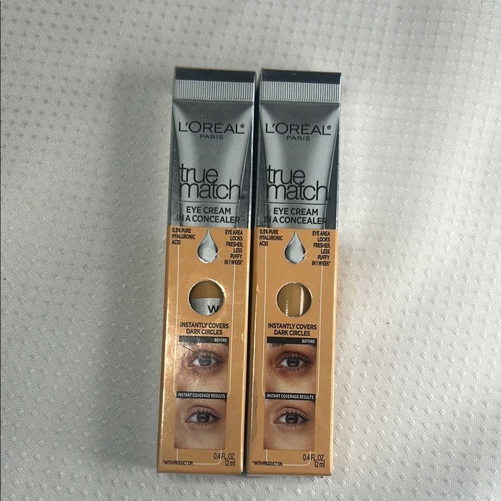 2x W5-6 Medium - L’oreal True Match Eye Cream Concealer 12ml Covers Dark Circles